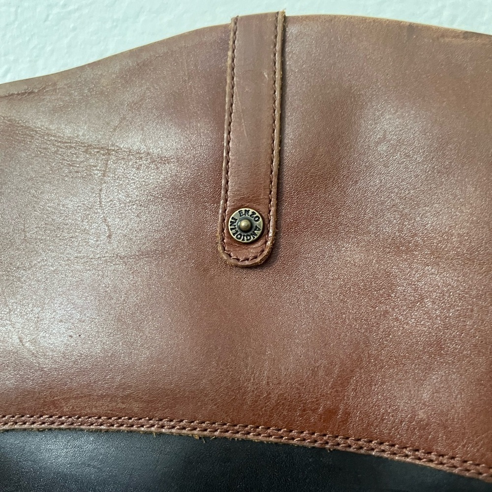 Enzo Angiolini Ellerby Riding Boots Leather Black & Brown Size 7.5 Equestrian - Picture 7 of 16